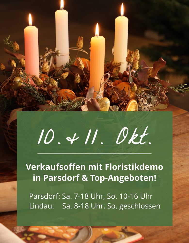 Verkaufsoffenes Wochenende am 10. und 11. Oktober in Parsdorf und Lindau!