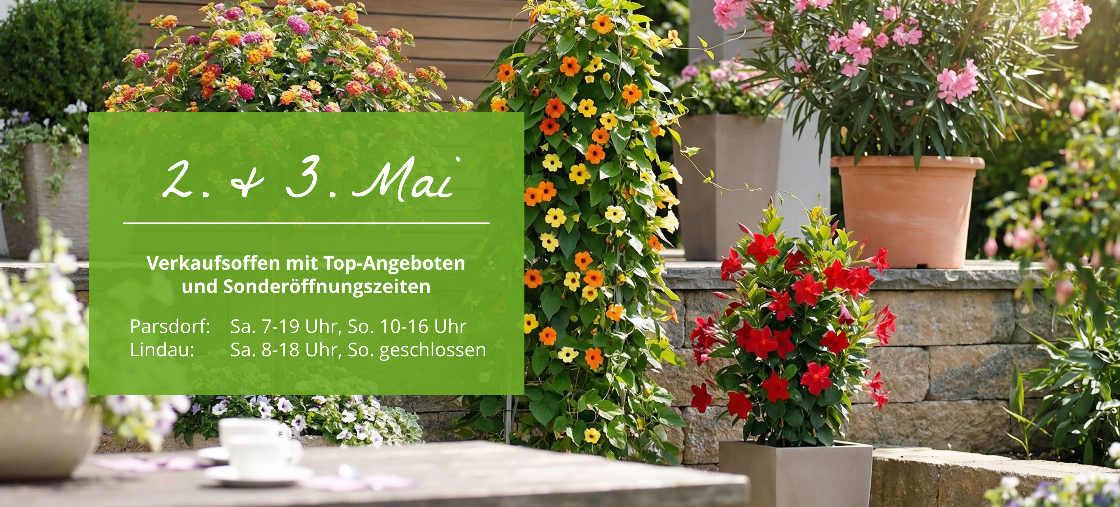 Verkaufsoffenes Wochenende am 2. und 3. Mai in Parsdorf und Lindau