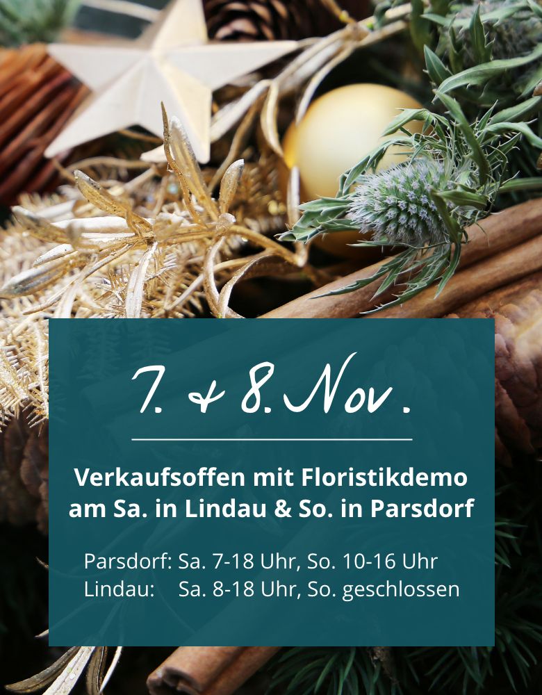 Verkaufsoffenes Wochenende am 7. und 8. November in Parsdorf und Lindau!