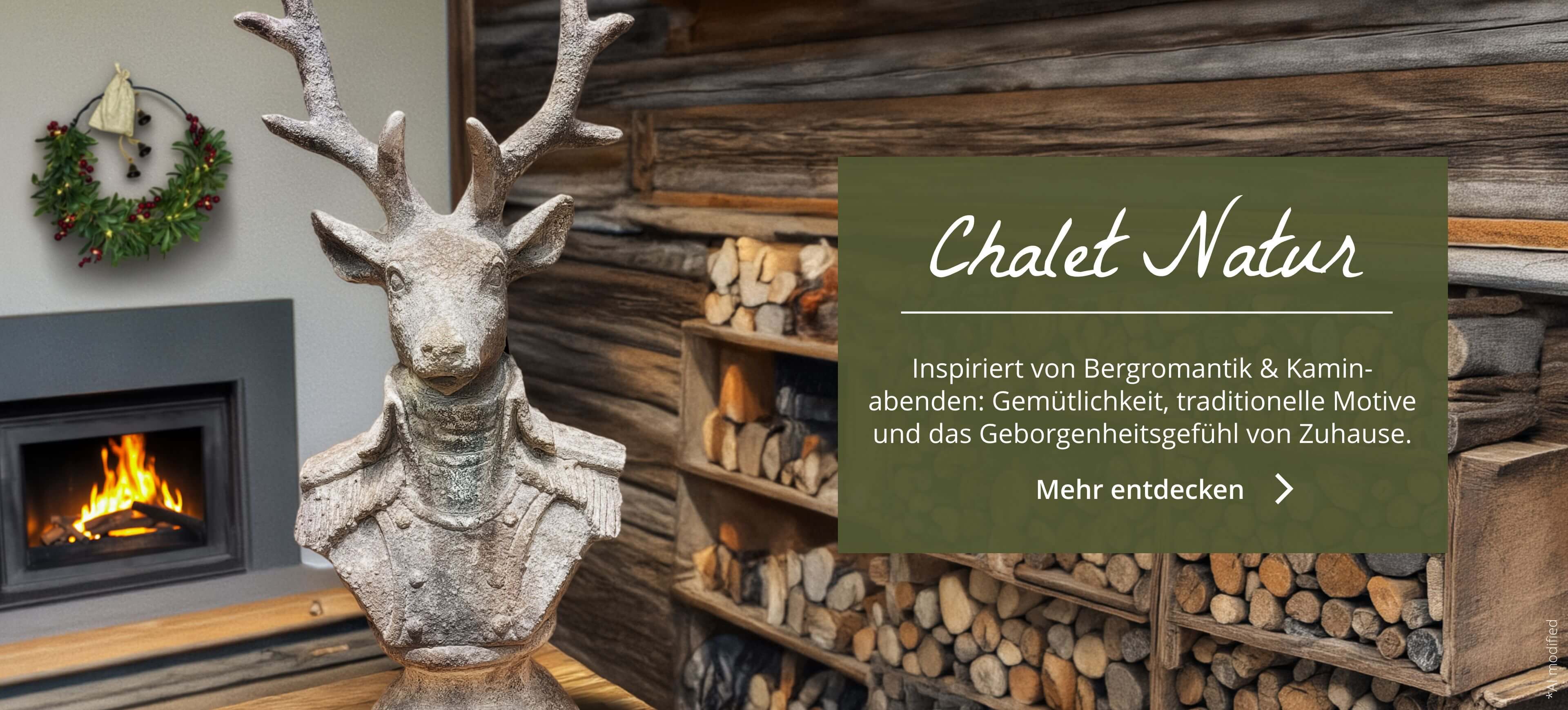 Chalet Natur verkörpert winterliche Gemütlichkeit, traditionelle Motive und das Gefühl von Zuhause.