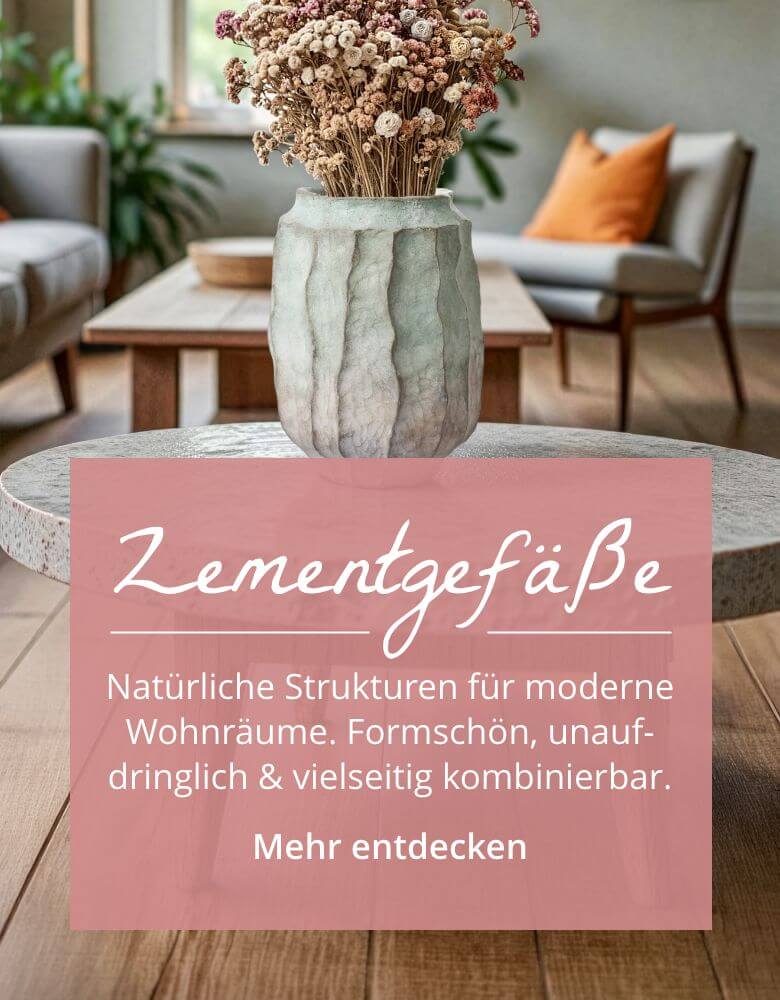 Dezente Zementgefäße mit natürlicher Struktur