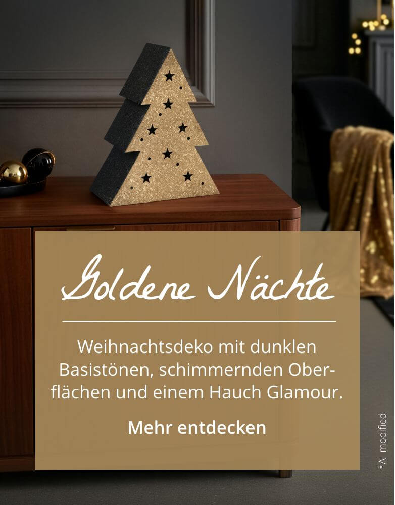 Weihnachtsdeko mit dunklen Basistönen und schimmernden Oberflächen