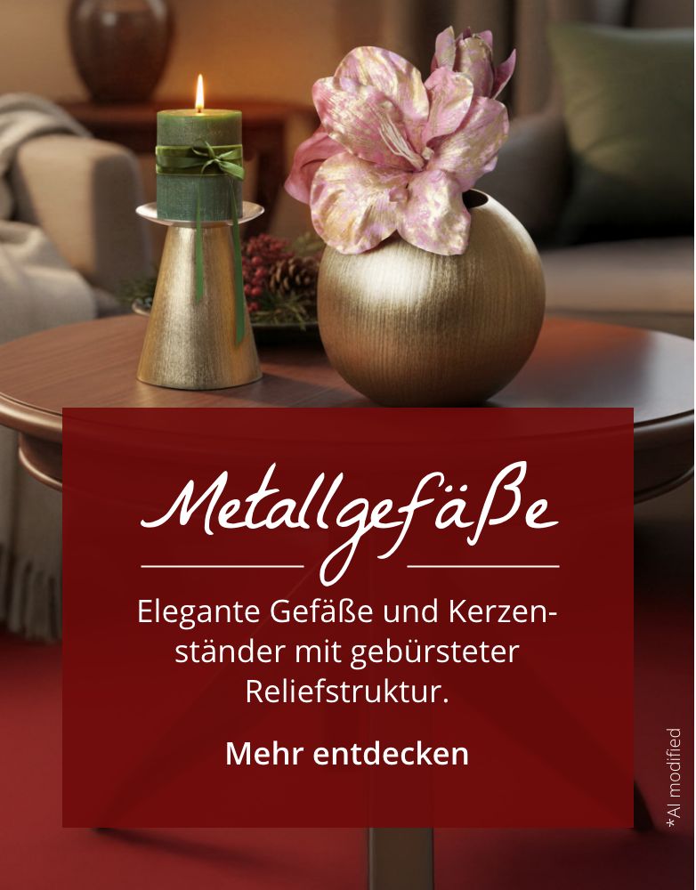 Elegante Gefäße und Kerzenständer mit gebürsteter Reliefstruktur