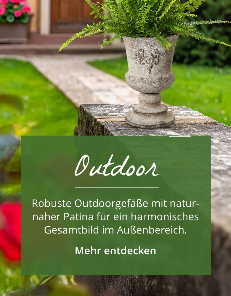 Outdoorgefäße mit naturnaher  Patina