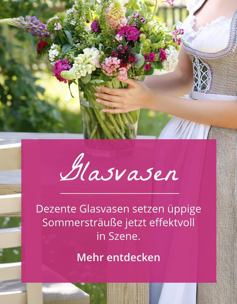 Dezente Glasvasen für üppige Sommersträuße